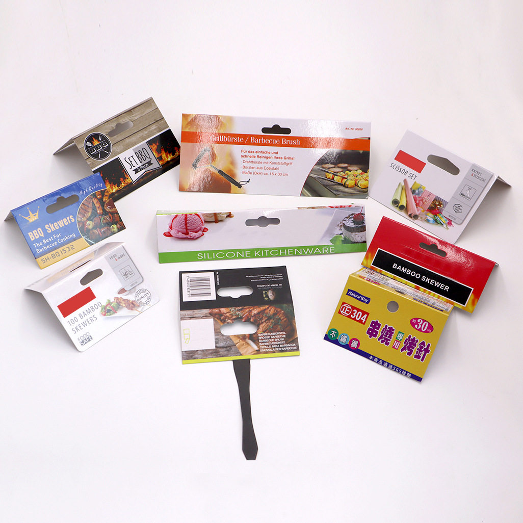 产品包装卡头对折卡纸定制加厚吸塑挂卡吊卡服装吊牌袜子纸卡定做