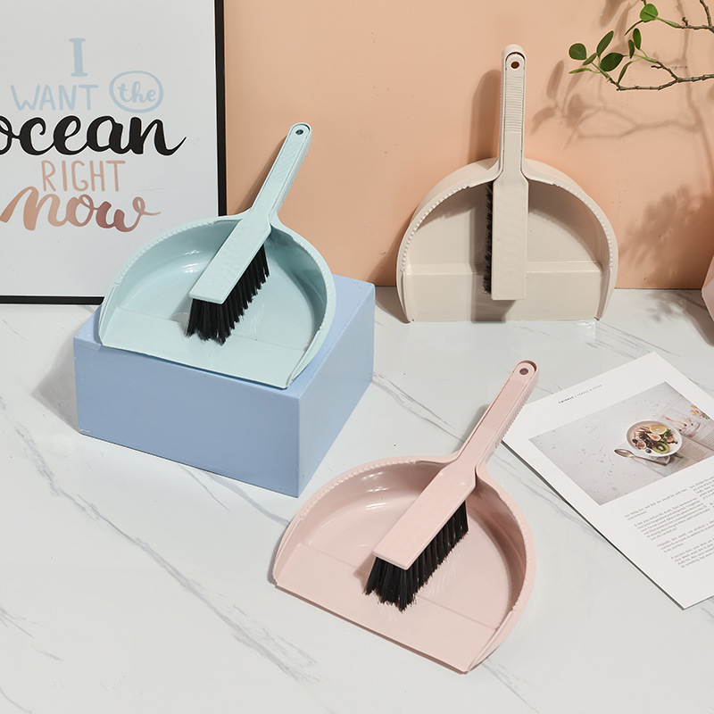 Manufacturer Direct Wholesale Macaron Color Bucket-Brush Suit Desktop Brush Set Large Dustpan Cleaning Set Desktop Cleaning