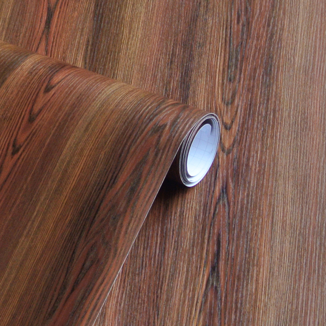 咖啡色木纹墙纸pvc自粘加厚仿木纹衣柜家具木板桌表面装饰贴皮