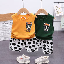 韩版婴儿童2023夏装新款男女童套装1小童3背心宝宝短裤两件套潮衣