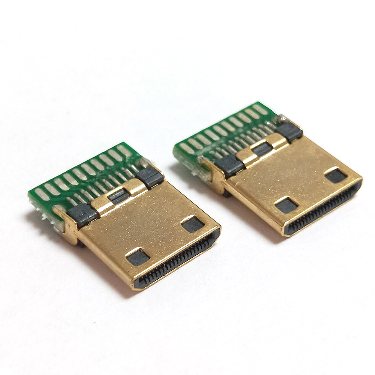 mini hdmi19p公头焊线式 hdmi插头 hdmi c型连接器定制批发