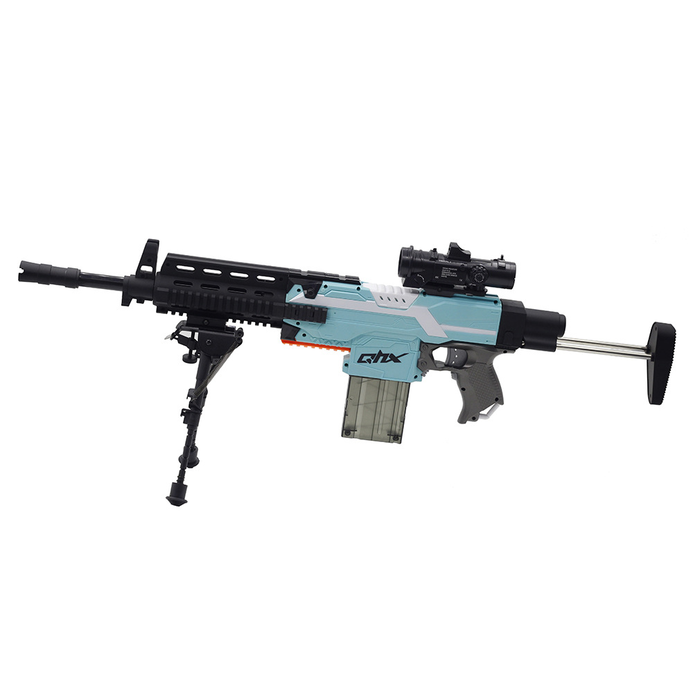 跨境速卖通亚马逊 mk24 电动连发软弹枪 吸盘软弹男孩玩具枪