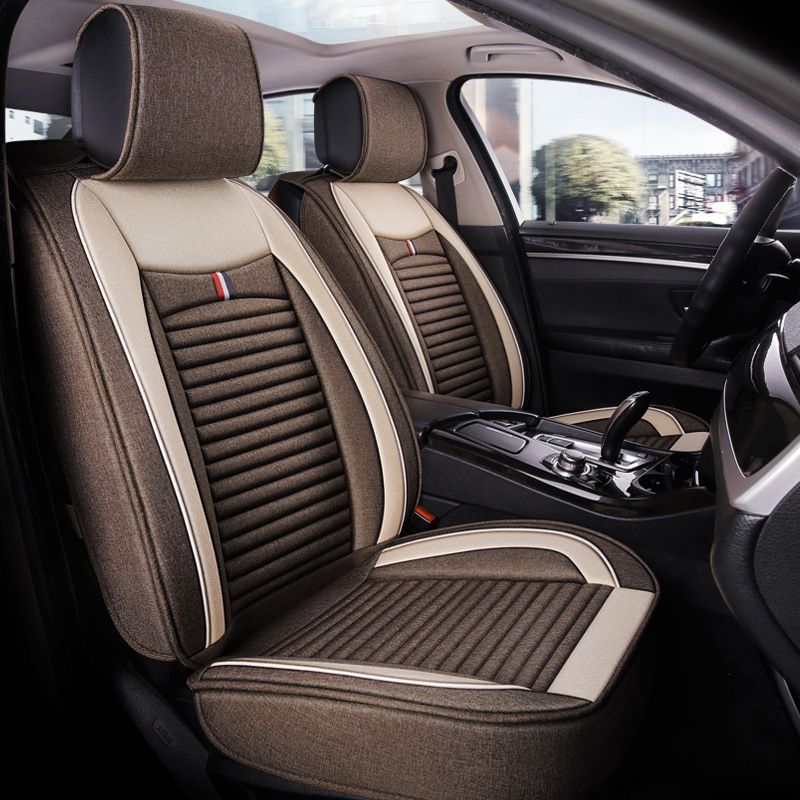 新款汽车坐垫四季通用透气亚麻座垫适用于大众朗逸轿车坐垫a-12