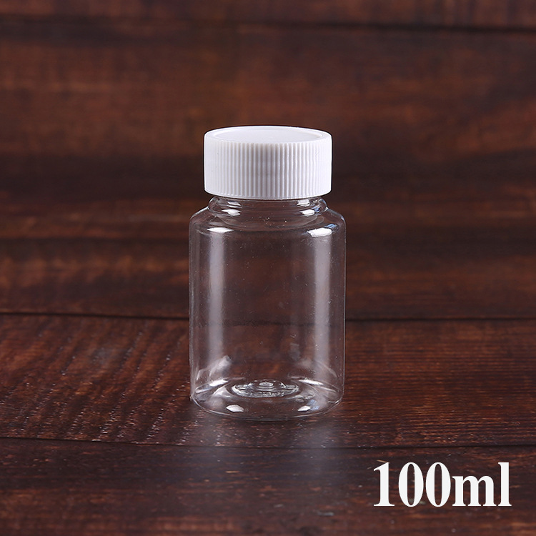 批发 100ml塑料瓶 透明大口瓶带盖液体瓶小瓶空瓶小药包装瓶