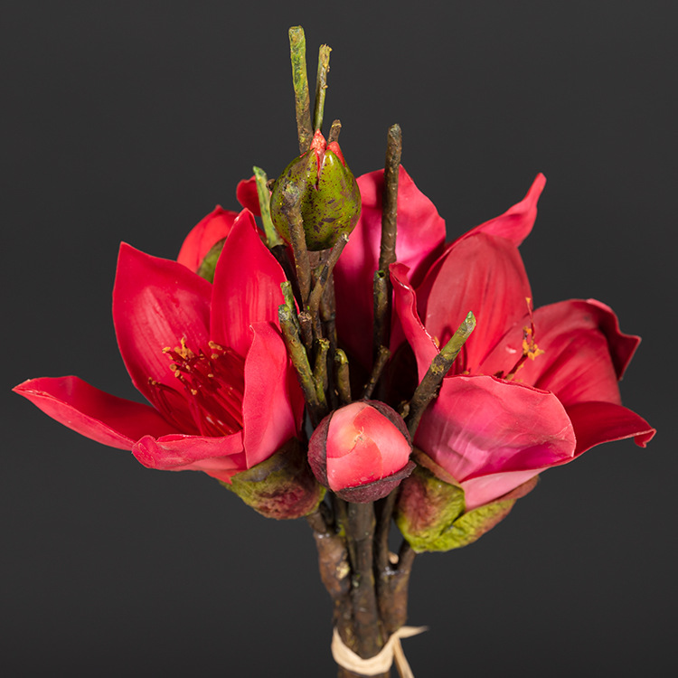 木棉花假花手捧花束把束英雄花样板房餐桌茶几装饰陶瓷玻璃瓶花艺