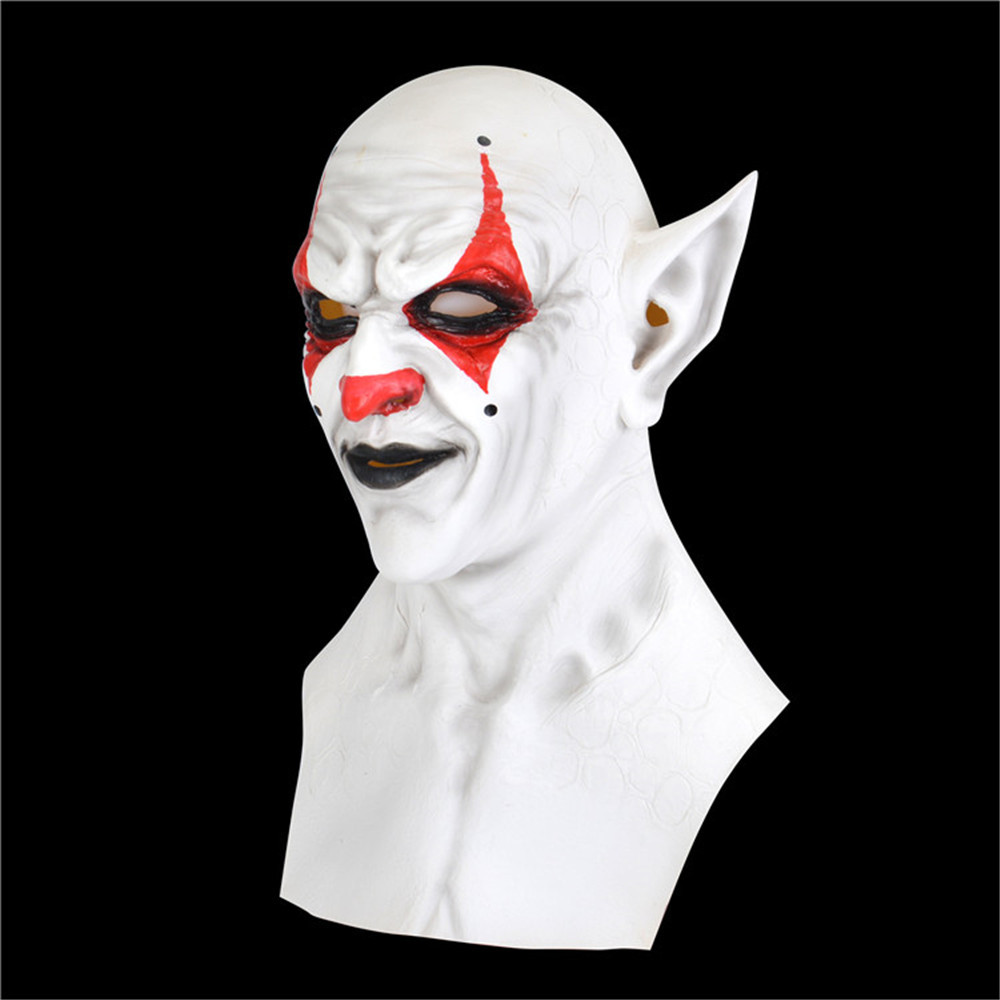 万圣节新品小丑面具白色影视道具面罩绿色小鬼乳胶头套joker mask