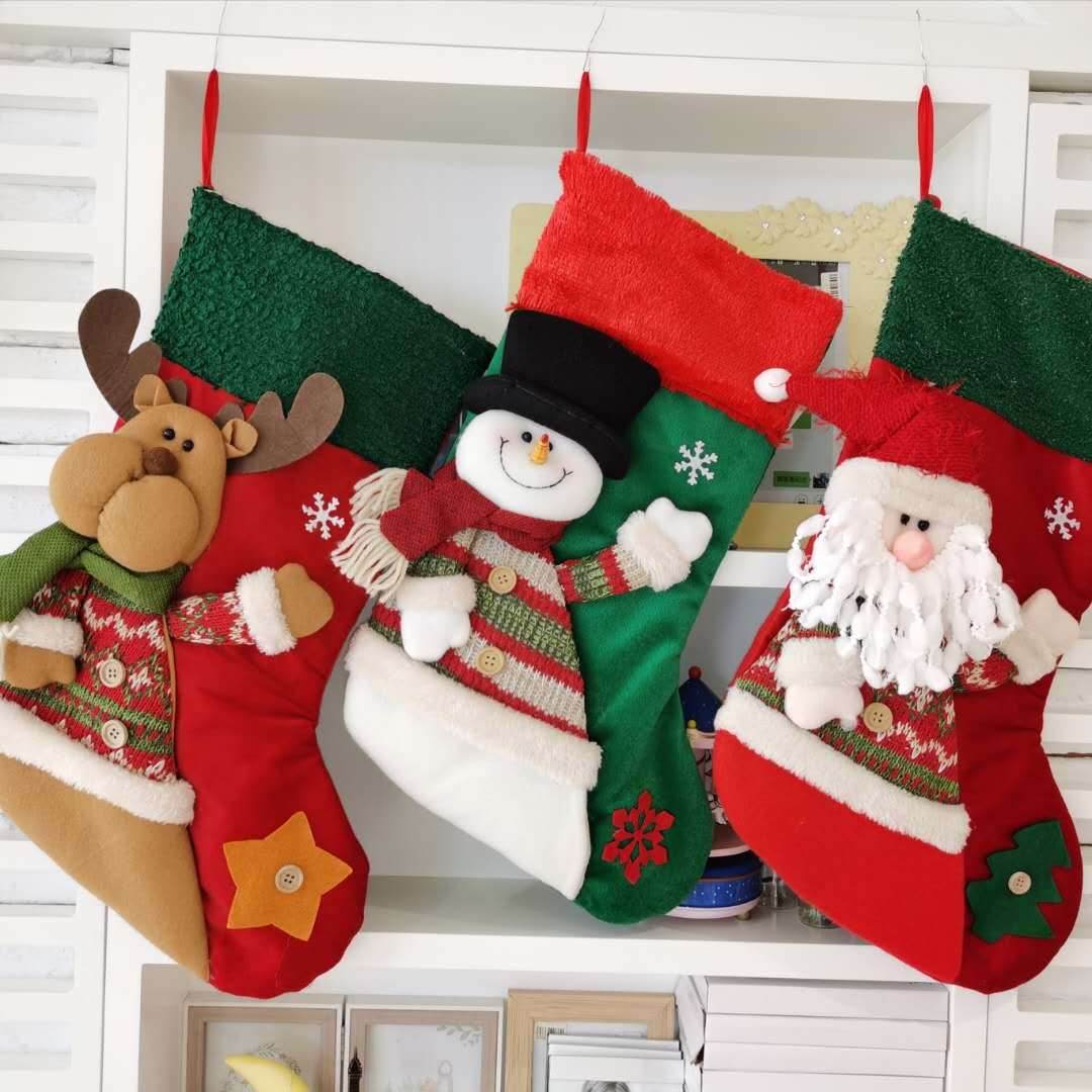 圣诞老人大袜礼物袋圣诞节装饰用品橱窗挂件圣诞跨境产品礼物礼品