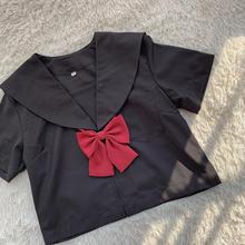 日本JK学生制服日制襟短袖黑无本学院风水手服海军服套装女