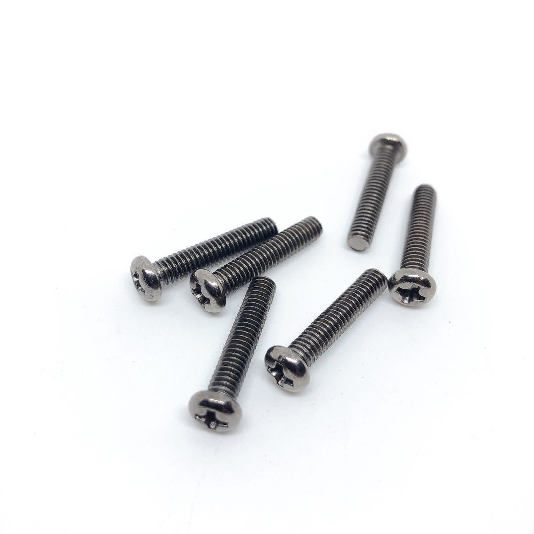 pm5*10元机镀黑镍圆头十字机螺钉盘头螺丝gb818圆头机牙螺丝圆机