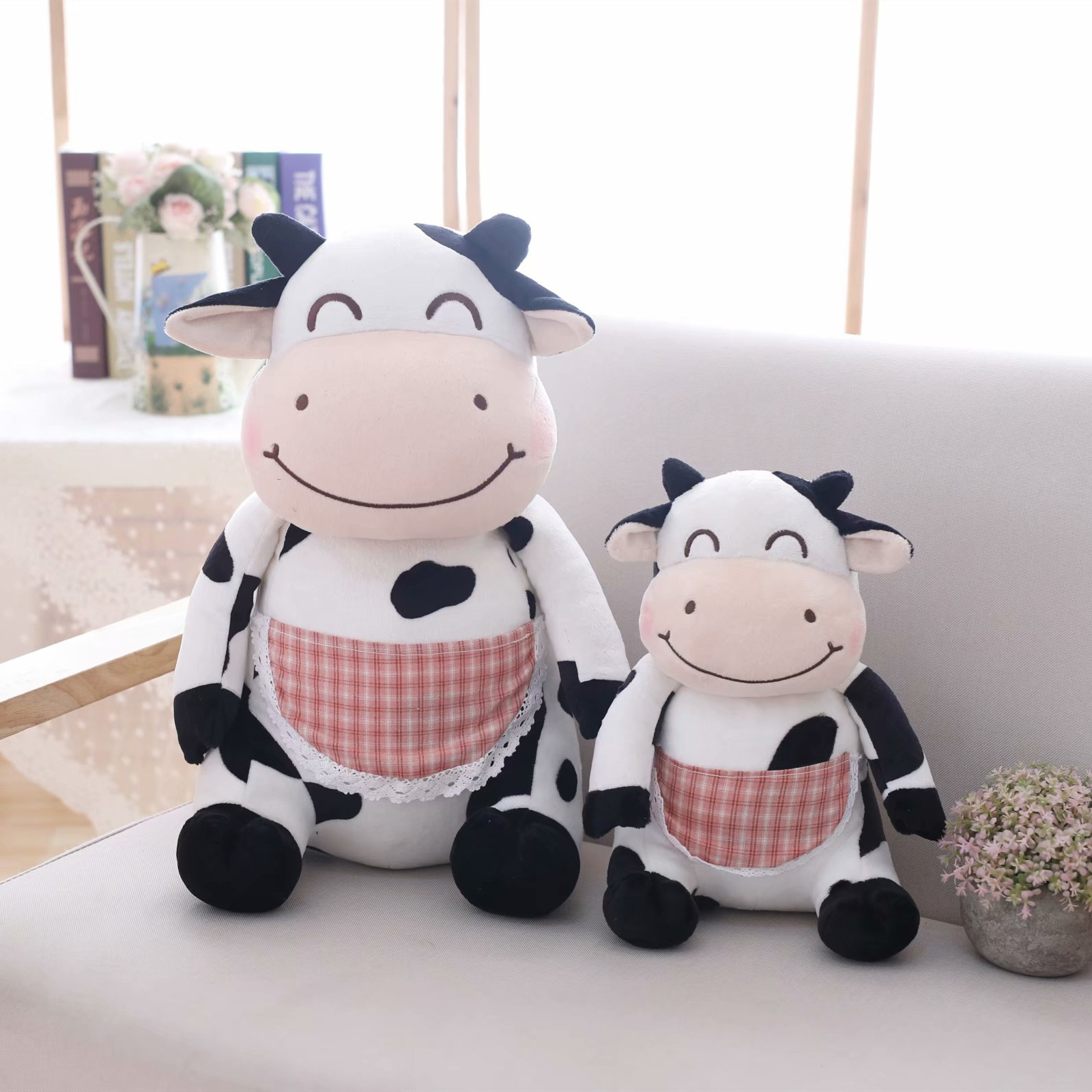 可爱卡通坐姿奶牛公仔生肖牛毛绒玩具安抚玩偶抓机娃娃活动礼品女