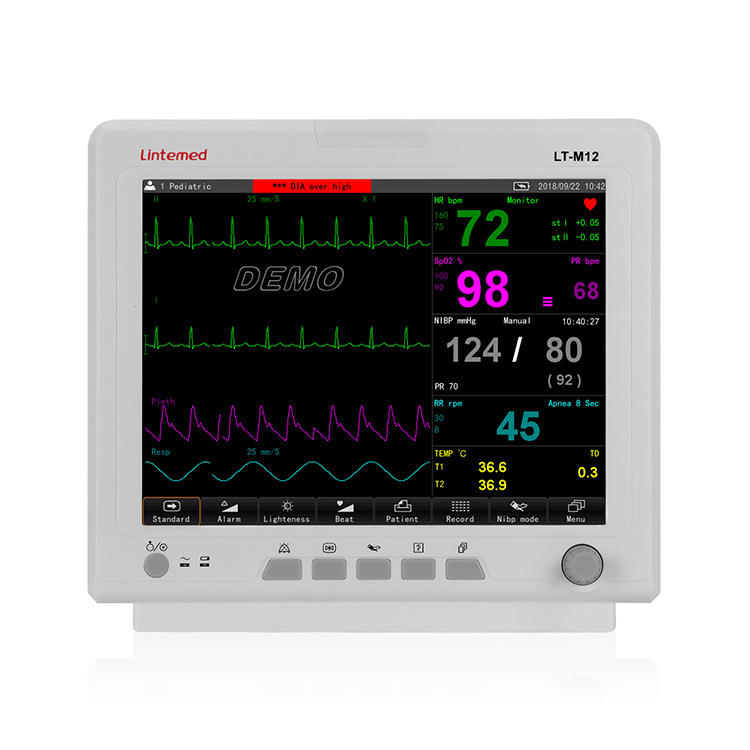 凌特12寸监护仪跨境直供便携式监护仪病人床旁监护仪