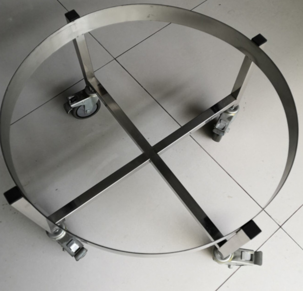 周转车运输工具车加厚不锈钢圆形圆盘带轮移动保温桶汤桶底座架