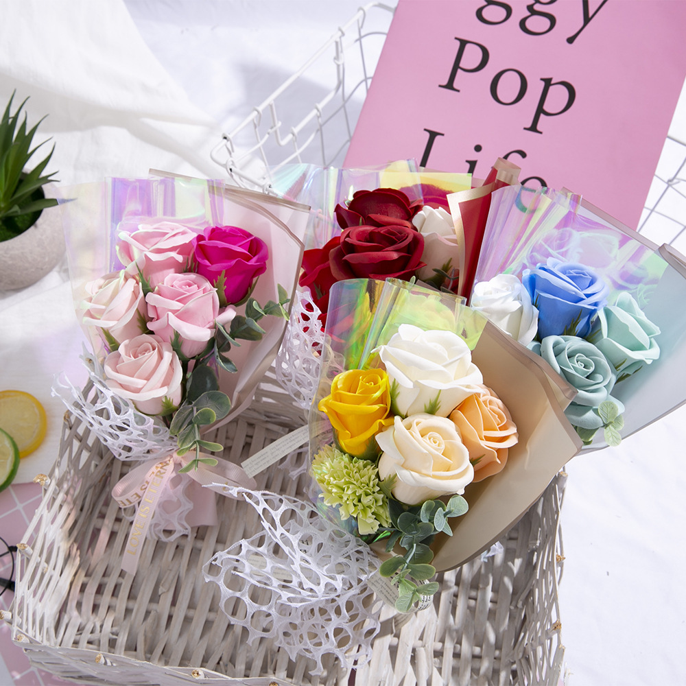 教师节母亲节礼物礼品康乃馨仿真香皂花礼盒套装新娘手捧花永生花