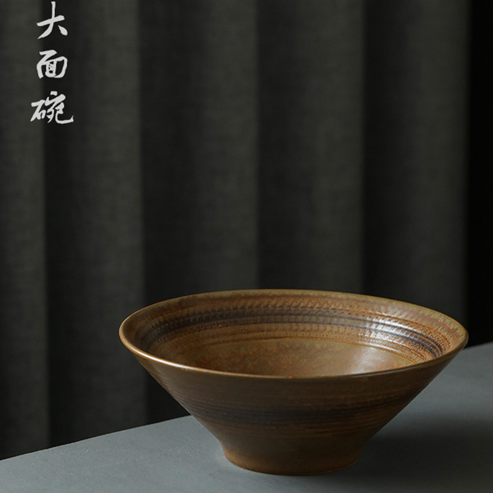 景德镇陶瓷手工粗陶饭碗单个中式拉面碗大碗汤面碗家用陶瓷泡面碗