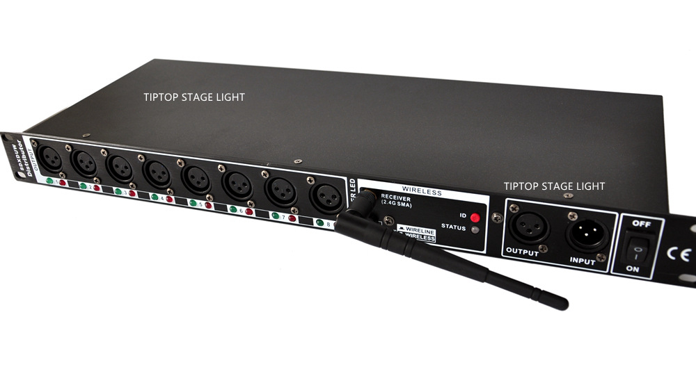 不夜天灯光8路无线舞台灯光信号放大器2.4g遥控远程控制广州协议
