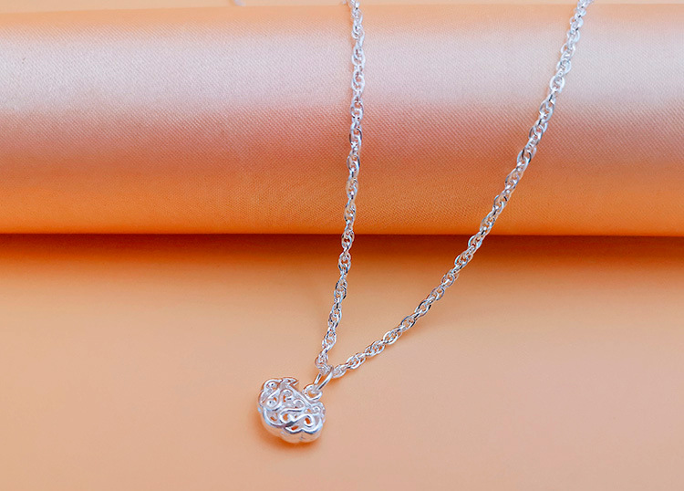 纯银项链女999纯银国风长命锁百搭简约气质足银锁骨链个性潮链子