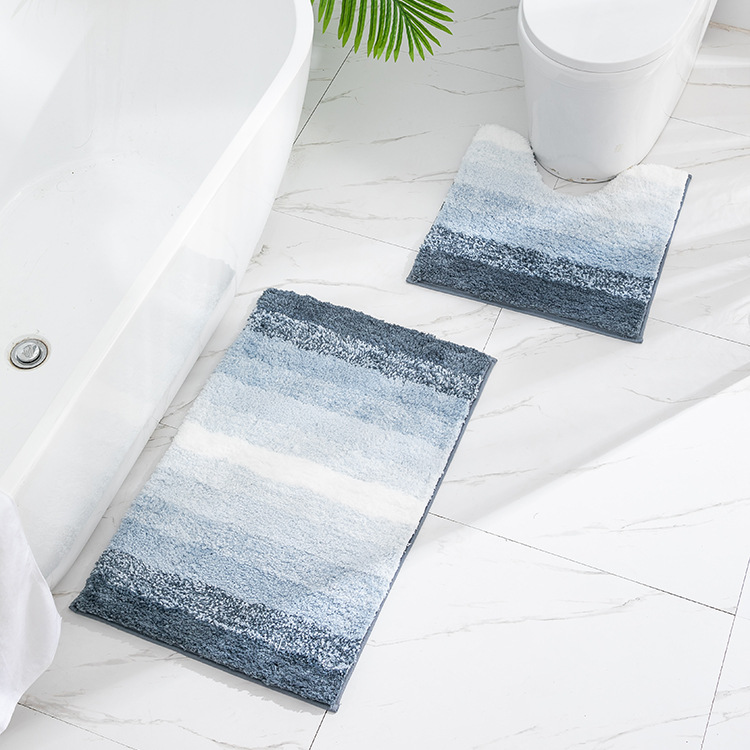 Customized Bathroom Non-Slip Mat Microfiber Gradient Floor Mat Bathroom Household Carpet Small Machine Tufted Cross-Border Absorbent Floor Mat