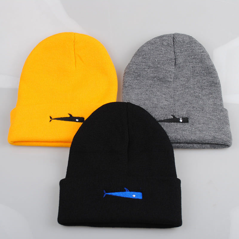 拼多多淘宝款腈纶 男女保暖时尚嘻哈刺绣针织帽 套头帽子现货速卖