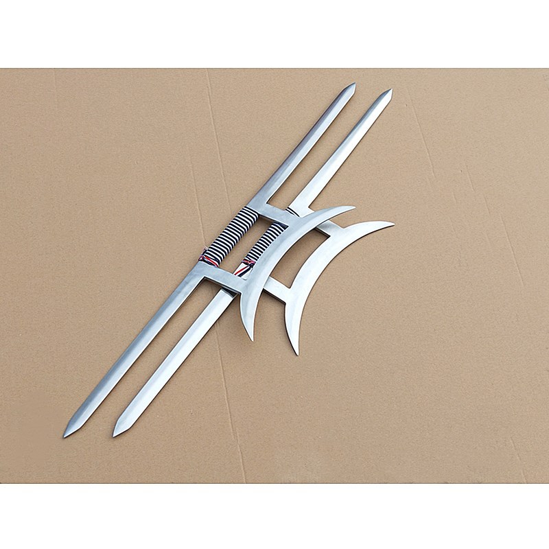 不锈钢双钩护手双钩武术钩对练比赛表演器械十八般兵器