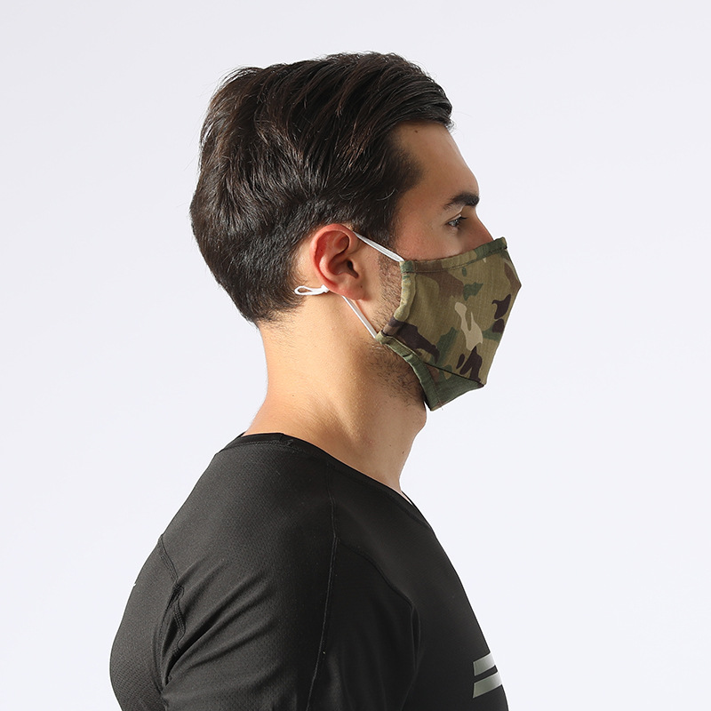 工厂直销 kn95防尘口罩 骑行迷彩口罩 纯棉成人呼吸阀口罩