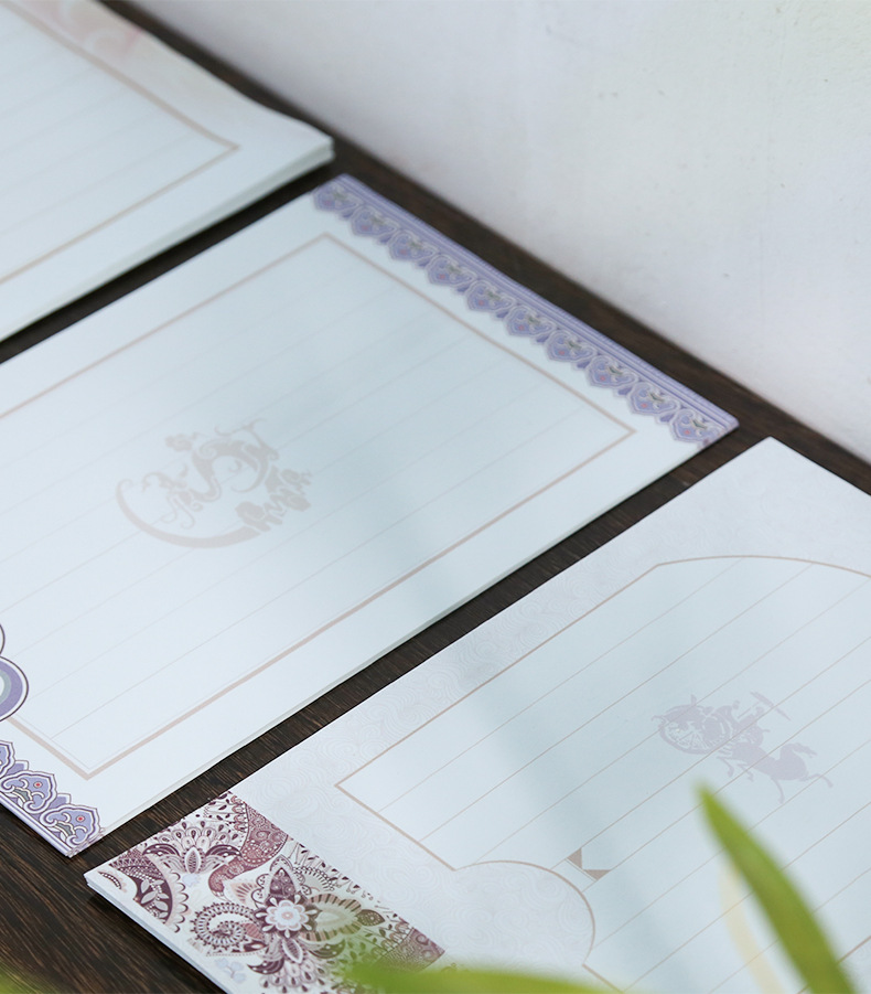 宣纸小楷信笺小清新书法彩色笺素蓝色蜡染信笺宣纸复古小楷笺谱