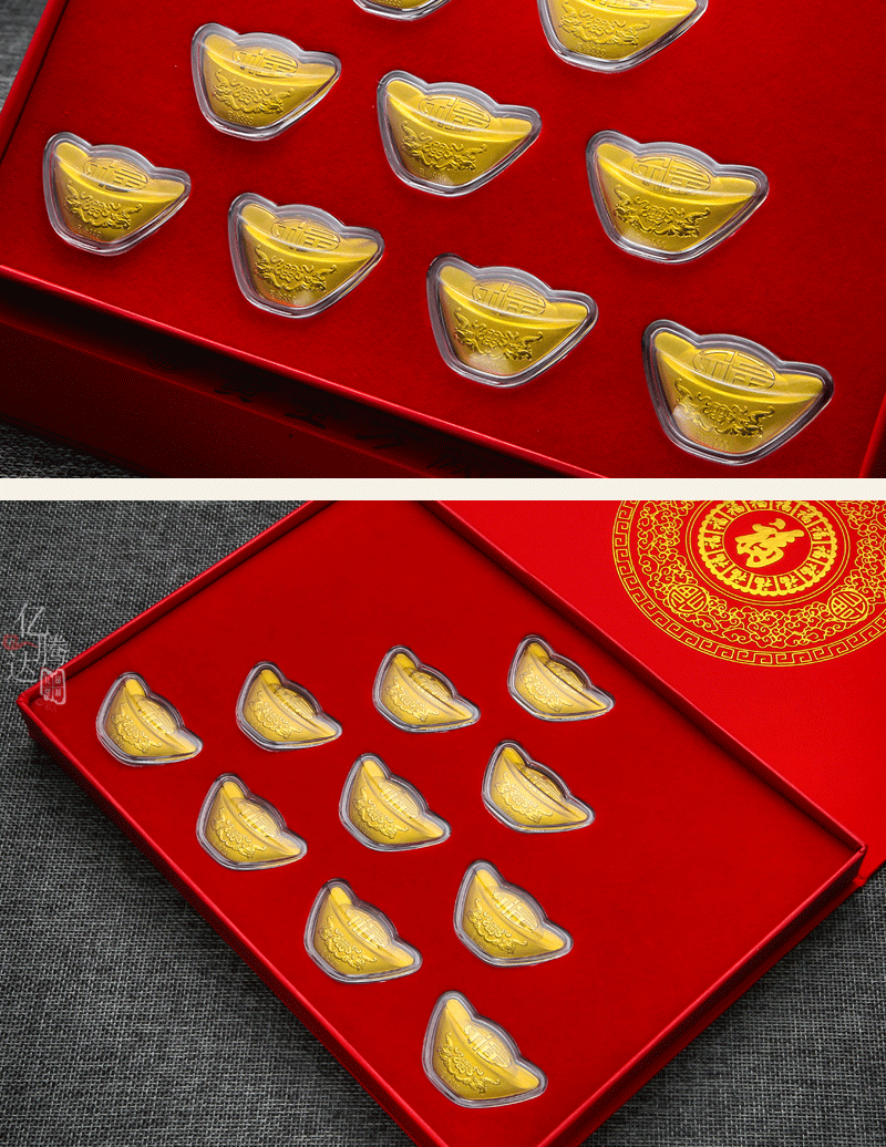 足金999元宝黄金两万摆件 金店开业保险公司广告会销礼品微商代发