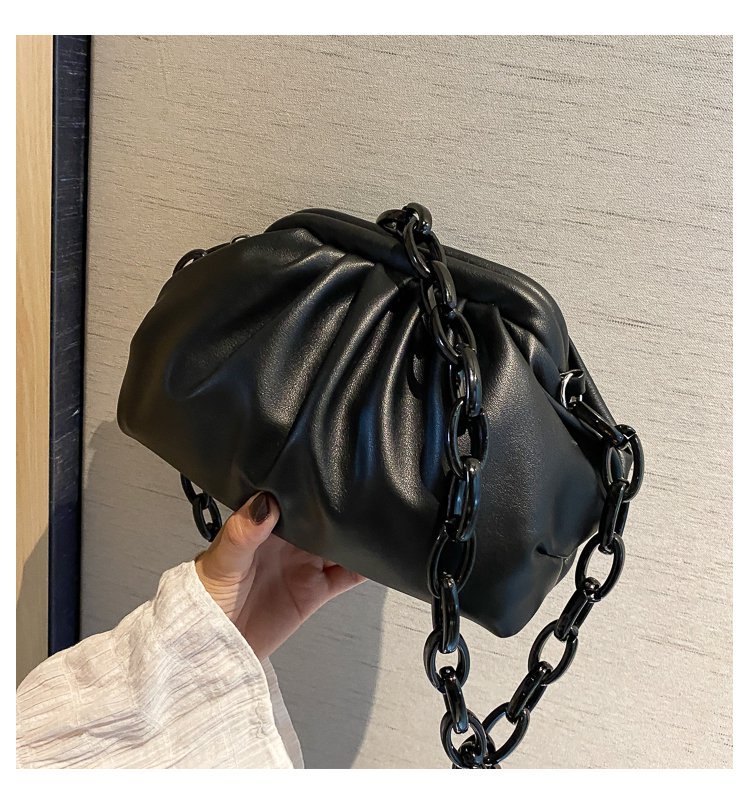 Cross-Border Women's Bag 2020 Popular New Online Influencer Fashion Pleated Cloud Bag Ins Simple Western Style Shoulder Crossbody Bag