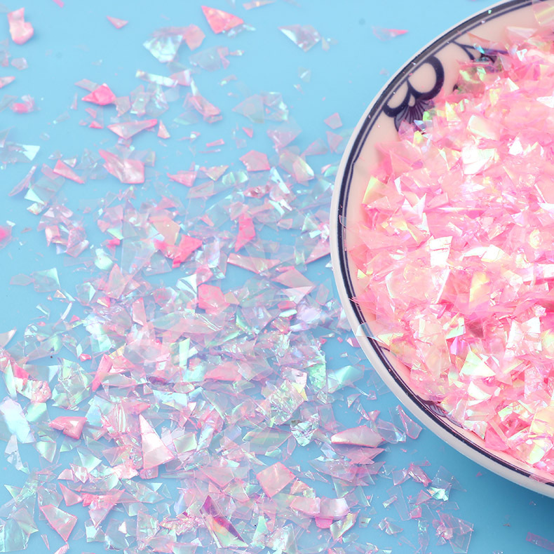 美甲极光闪粉 贝壳镭射玻璃纸 糖果片 儿童指甲贴 厂家直供批发