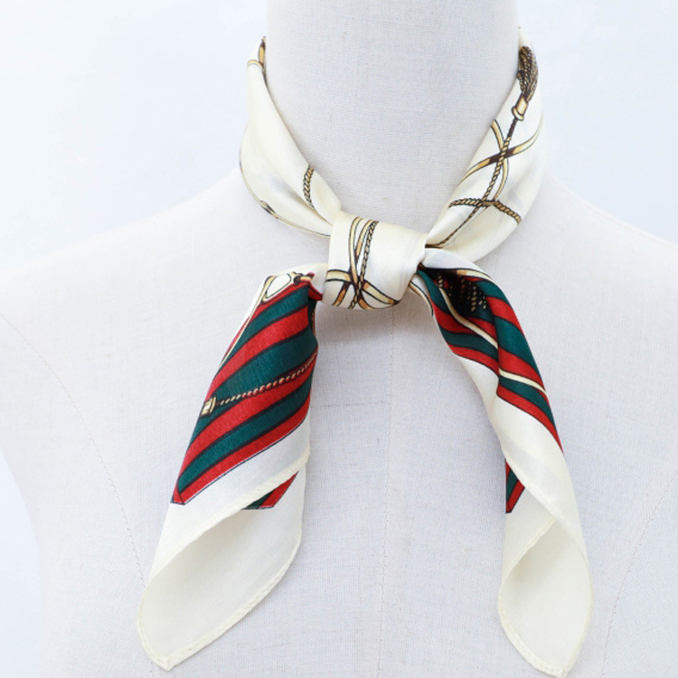 真丝小方巾桑蚕丝丝巾女时尚百搭欧式印花小领巾厂家现货批发定制