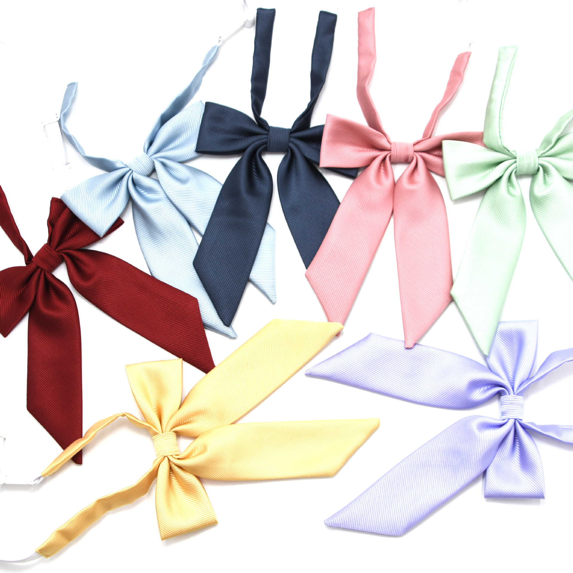 jk纯色细斜纹尖角长柄领结校服制服水手服小长柄领花厂家批发领结