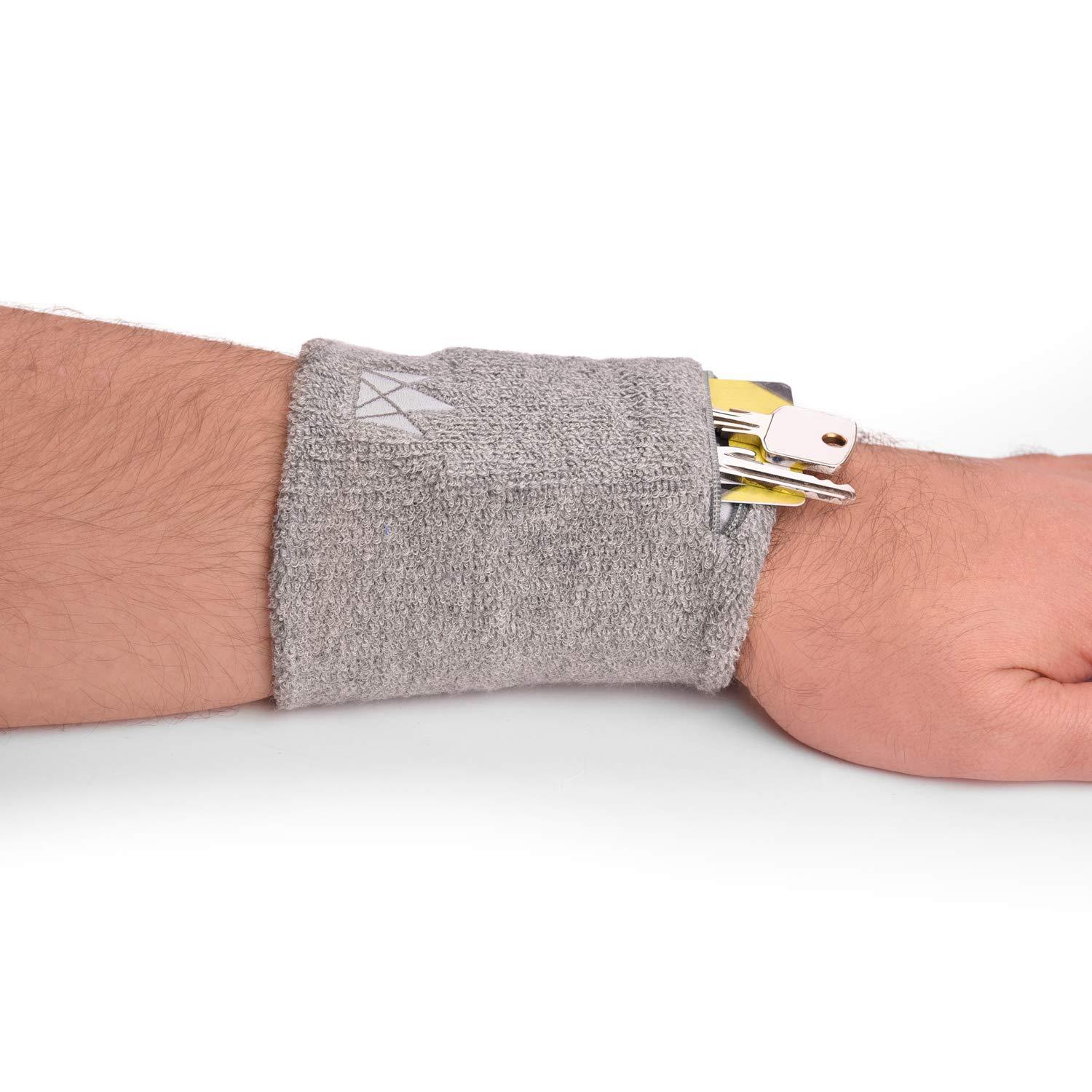 毛圈护腕拉链零钱口袋定制尺寸7cm8cm10cm纯棉针织毛巾布护手腕带