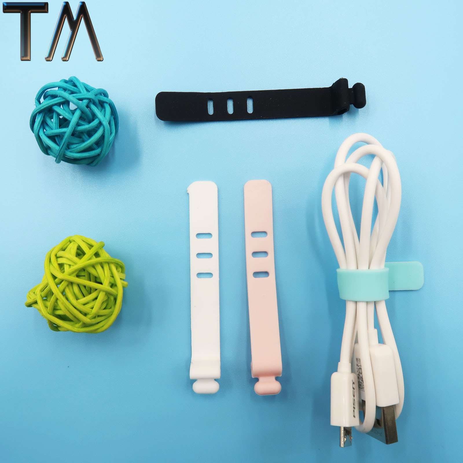 广州硅胶厂家 高弹力硅胶扎线带 防水阻燃硅橡胶数据线扎线带定做