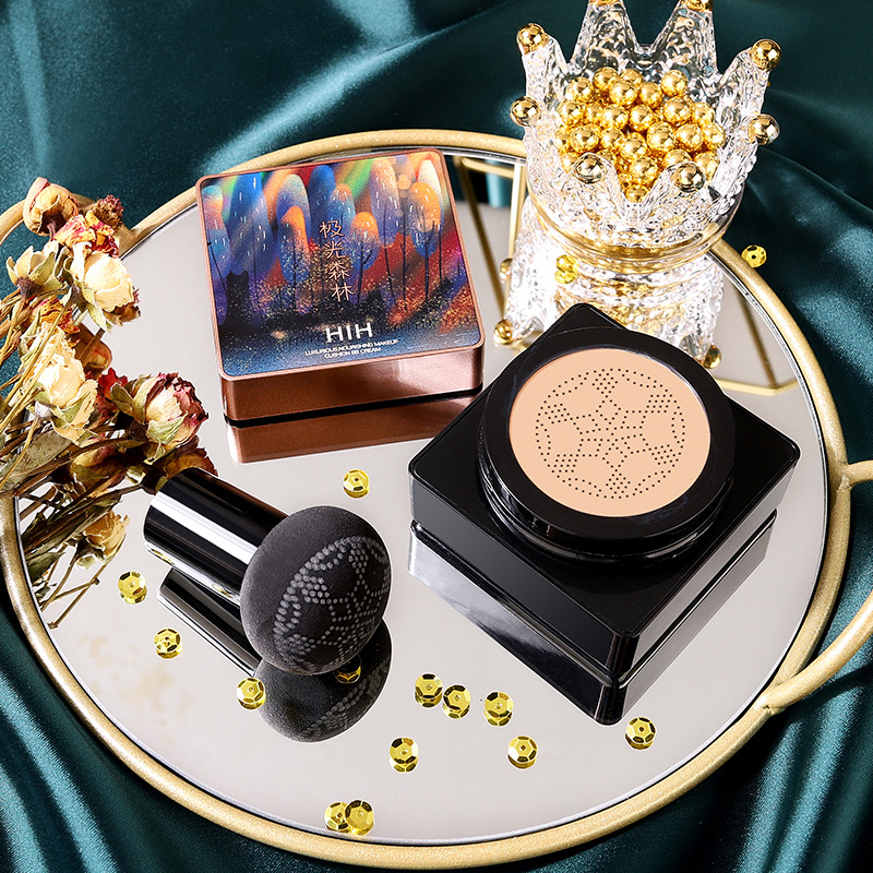 hih极光森林焕颜臻致气垫bb霜遮瑕保湿持久防水防汗不脱妆蘑菇头