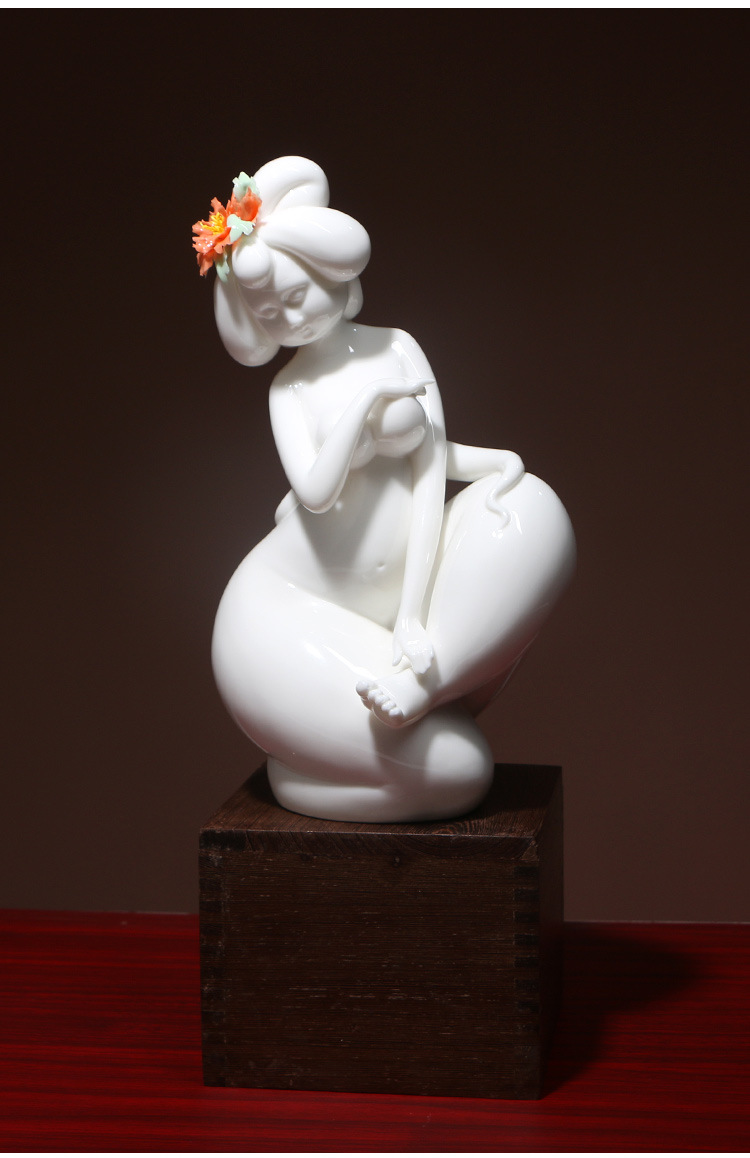 德化白瓷人物唐代仕女摆件创意家居客厅玄关电视酒柜装饰工艺品