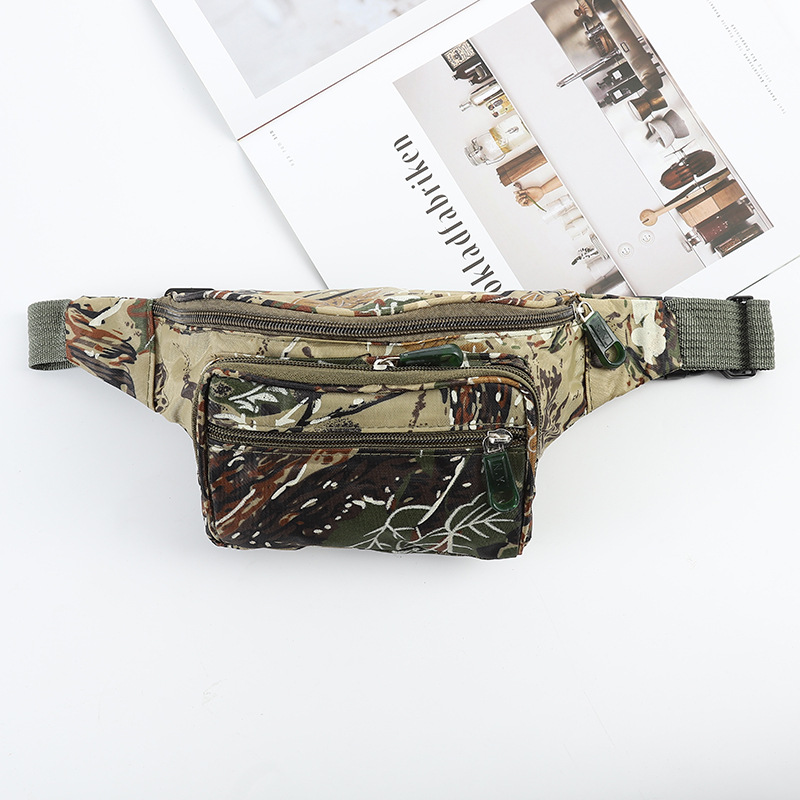 New Camouflage Close-Fitting Men's Belt Bag Outdoor Sports Multi-Functional Hiking Backpack Hiking Fitness Crossbody Phone Bag
