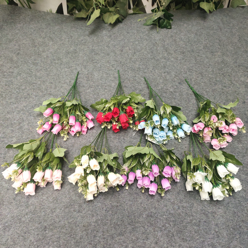 Wedding 12 Pearl Bud Artificial Flower Living Room Decoration Ins Fake Flower Factory in Stock Plastic Bouquet Floriculture