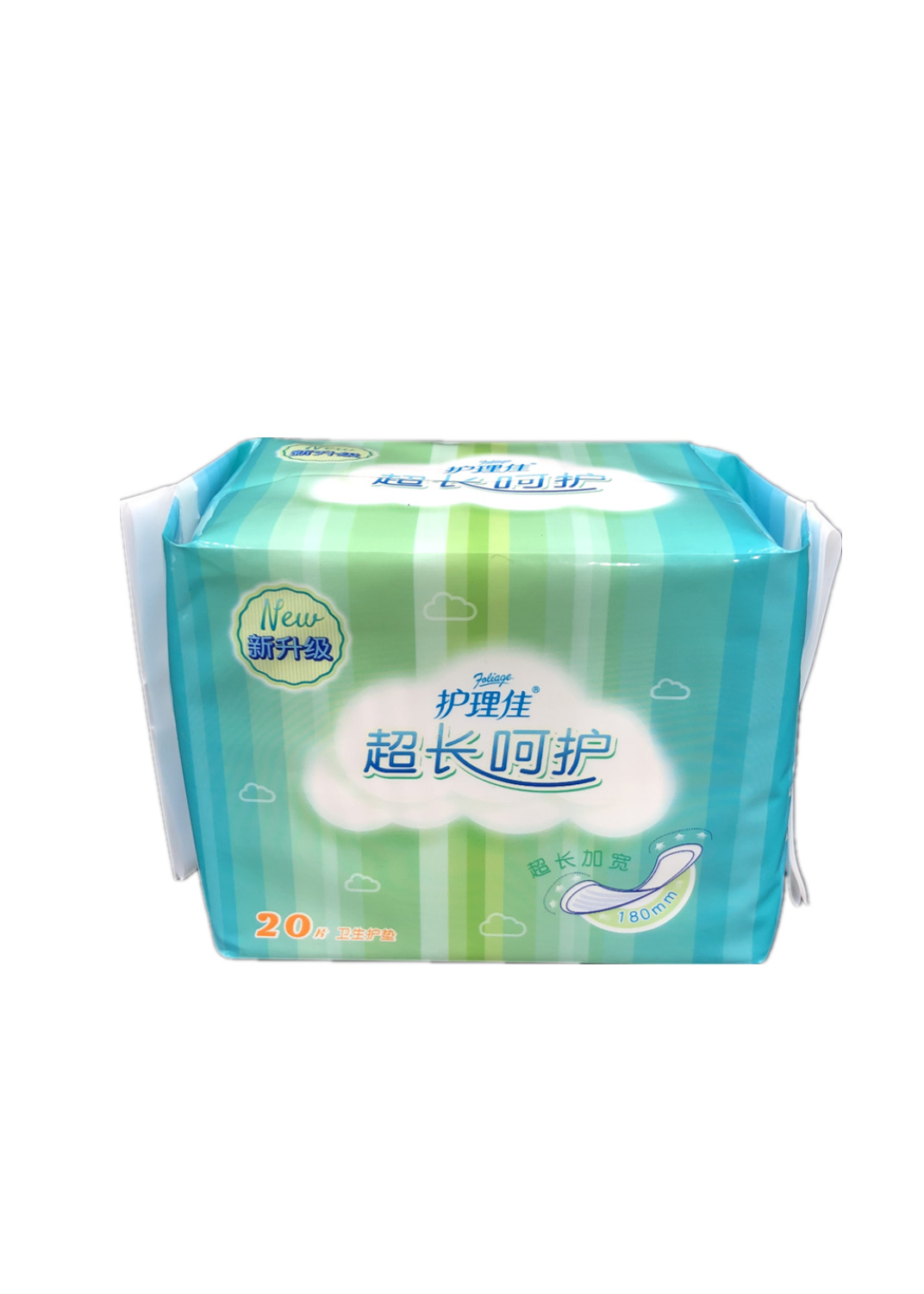 护理佳卫生巾护垫纯棉透气清爽棉柔 卫生护垫180mm20片加长加宽