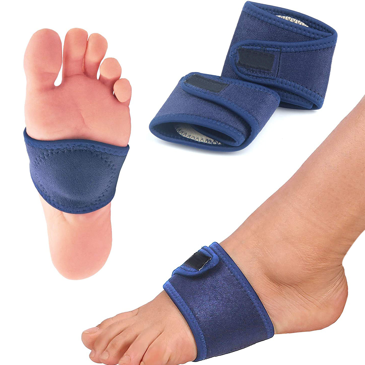 足弓垫 男女通用足部疼痛缓解足弓支撑带 压缩足弓支撑套 海绵垫