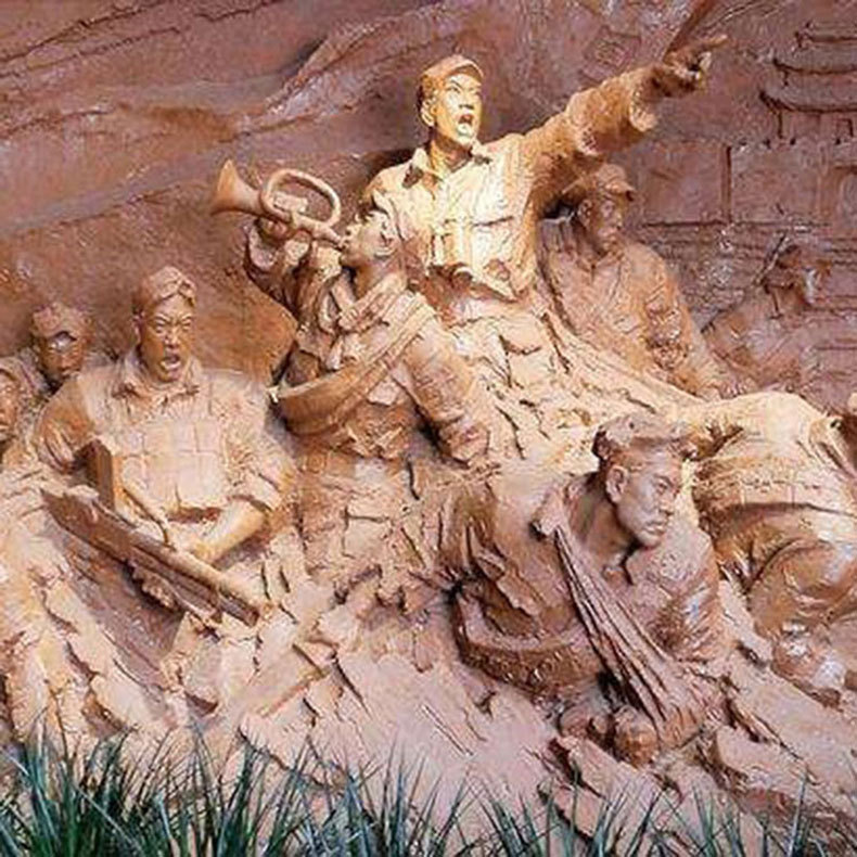 定制八路军浮雕雕塑订烈士林园革命基地红军雕像定做人物摆件