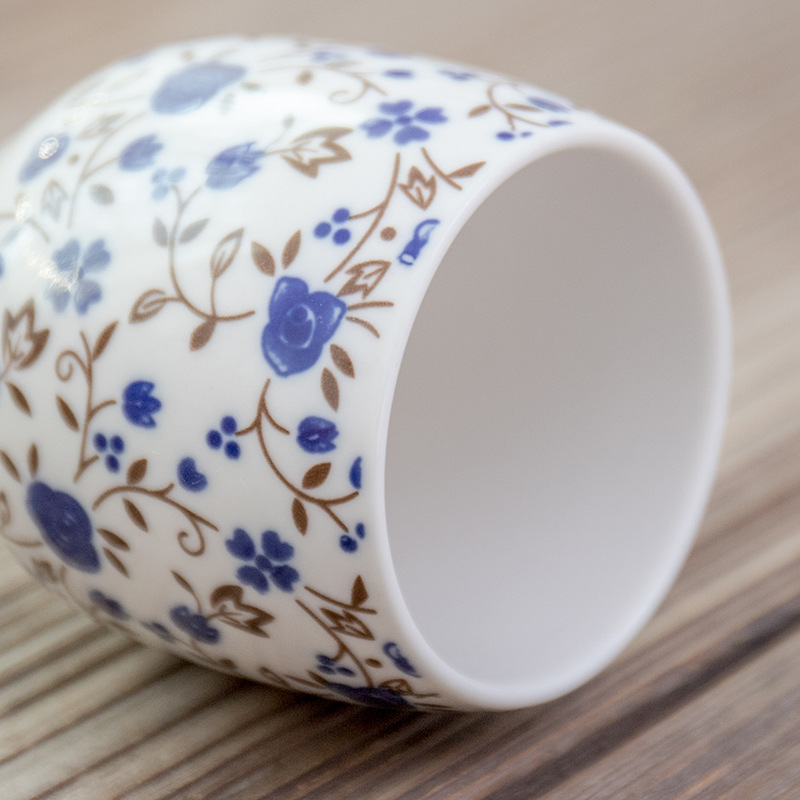 茶杯陶瓷单个小号青花瓷复古主人杯红茶杯130毫升酒杯日式杯家用