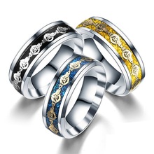 欧美Tungsten ring饰品情侣钨钢戒指彩色欧泊简约首饰批发小商品