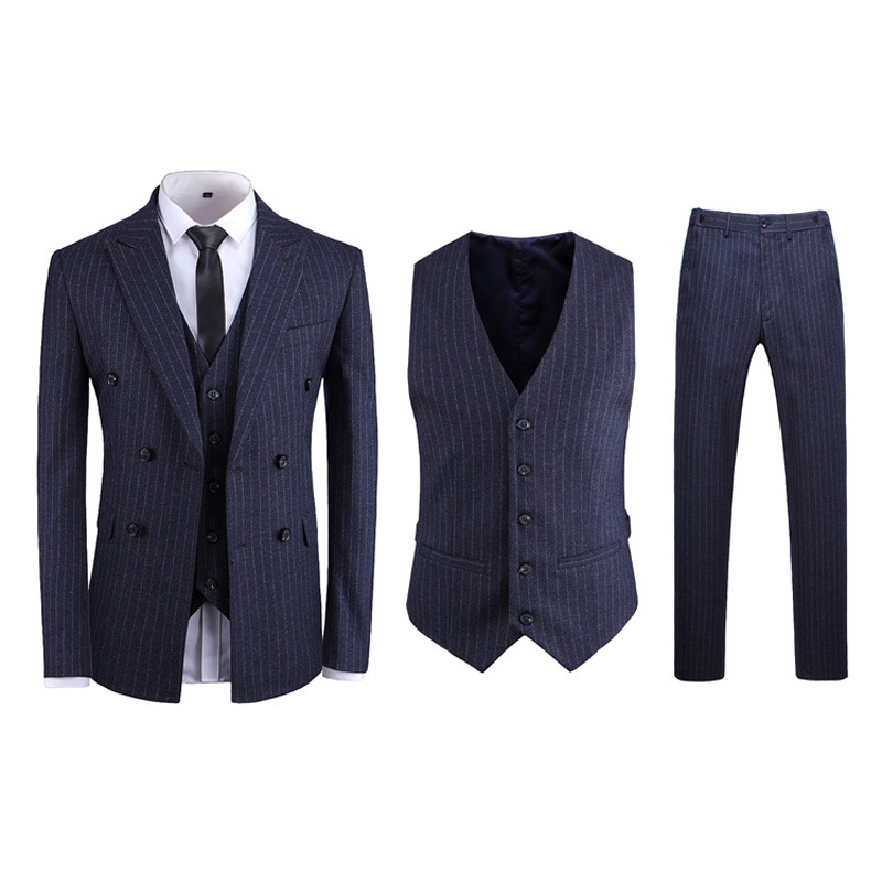 2020秋冬三件套日韩修身商务休闲男士西装西服结婚礼服新郎定制款