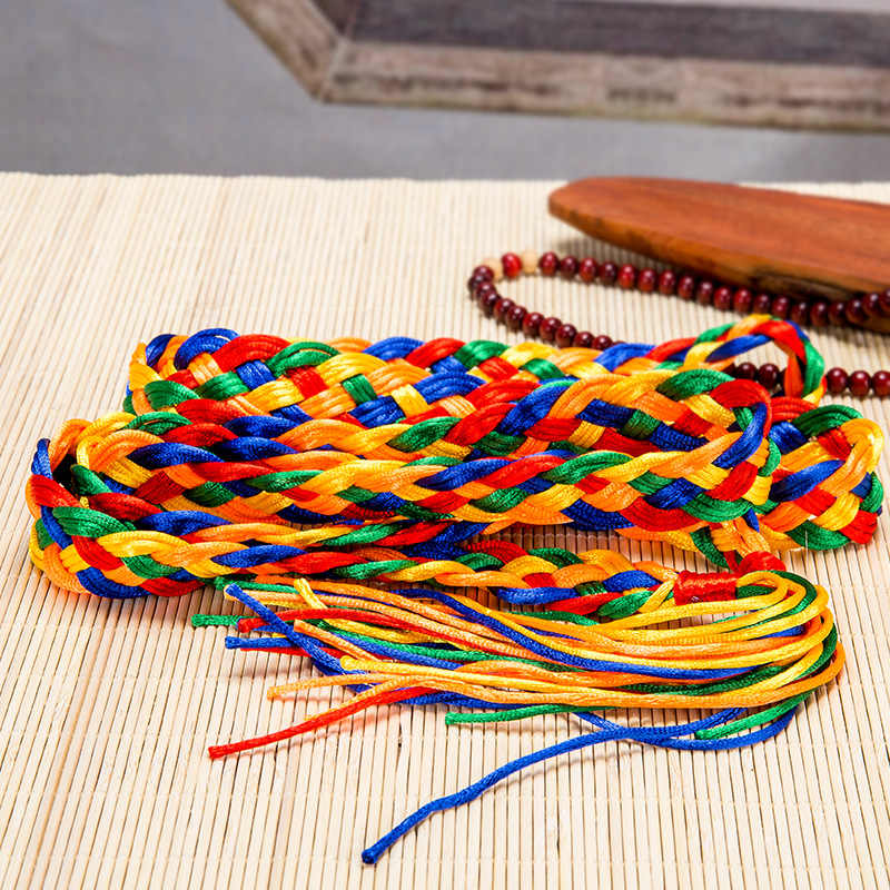 藏式五色金刚结汽车挂件平安车内挂件 编绳车挂件吉祥结 五彩哈达