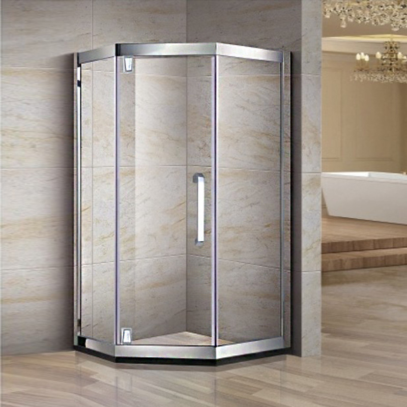 钻石形简易淋浴房隔断干湿分离浴室玻璃门家用卫生间单开门屏风