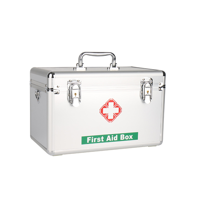 Factory in Stock Medicine Box 13-Inch Aluminum Alloy Medicine Box Household First-Aid Kit Outdoor Car Medical Outcalls Case