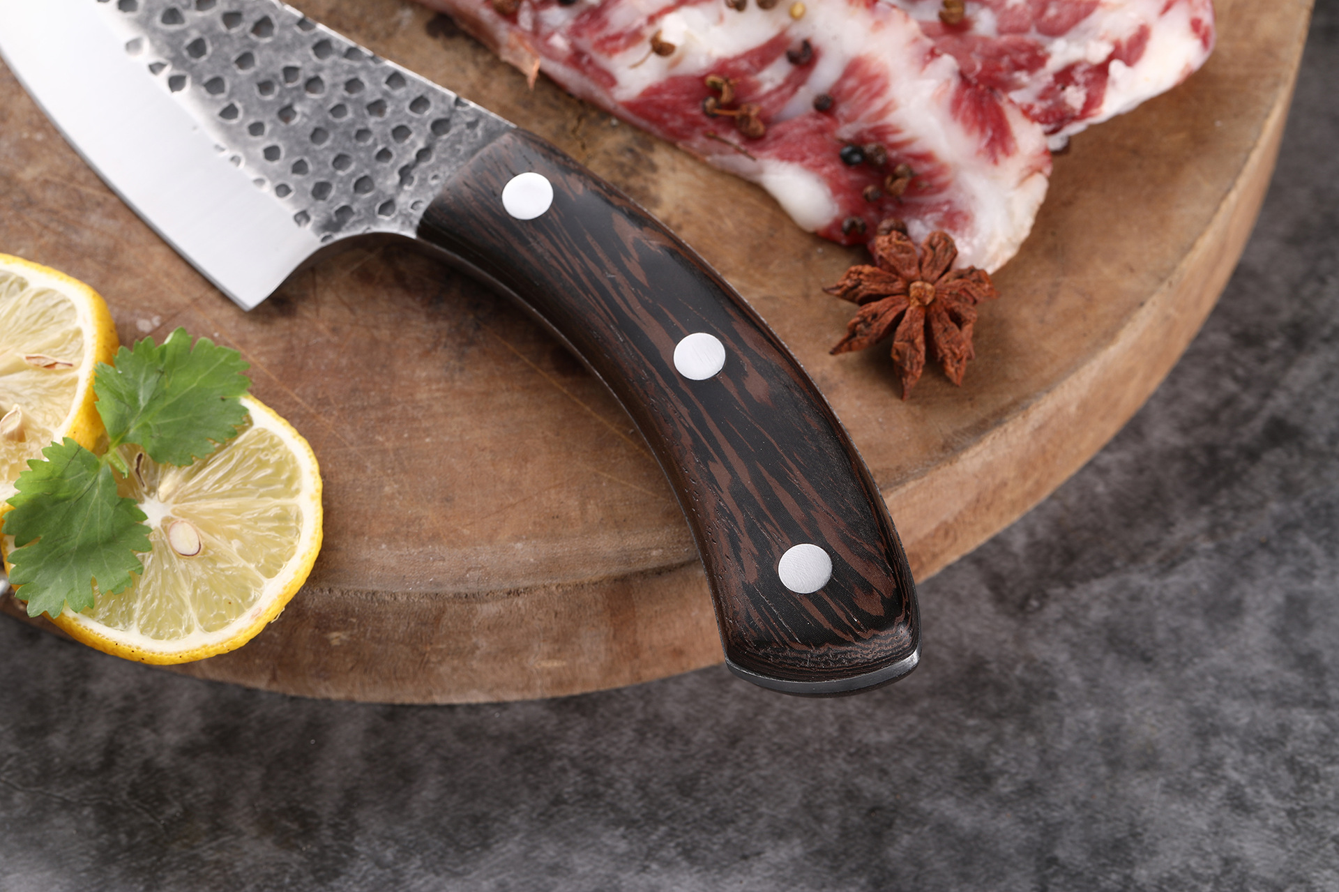 锻打锤纹剔骨刀鱼刀户外野营多用刀肉联厂剔骨专用刀割肉刀