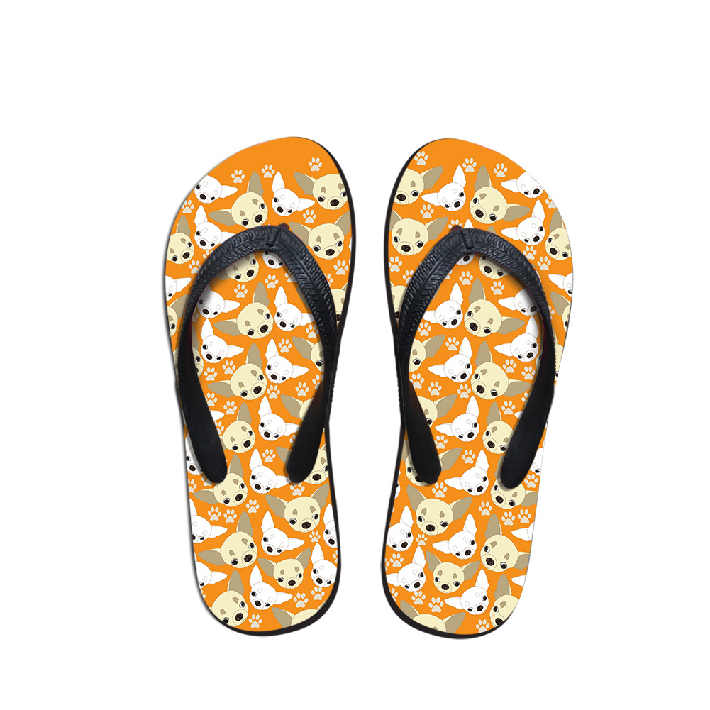 人字拖鞋男女沙滩凉拖eva防滑一件代发小狗图案定制thong sandals