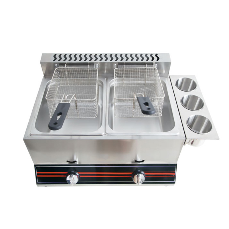 燃气油炸锅大容量多功能商用双缸炸串鸡叉骨油条炸机摆摊煤气炉子