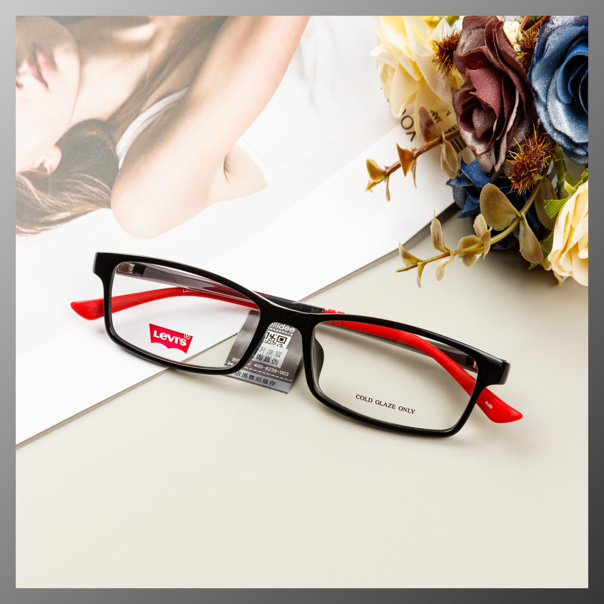levis李维斯眼镜框黑框近视超轻复古潮框男女镜架ls03080