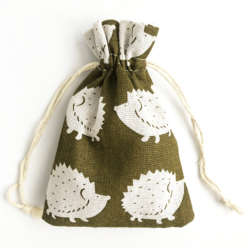 10*14香包香囊空袋子防疫包中草药薰衣草艾叶印花束口棉布袋